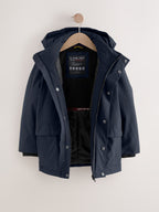 Navy Waterproof Parka Coat (3-17yrs)