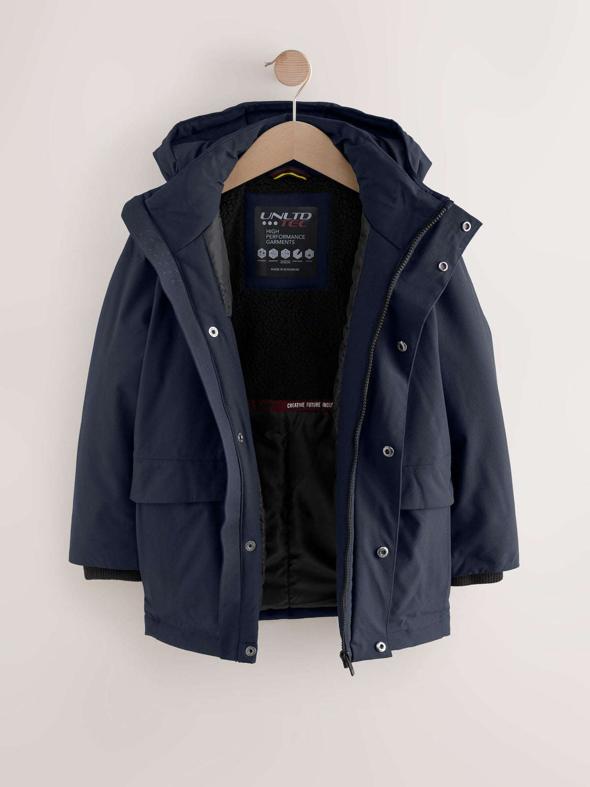 Navy Waterproof Parka Coat (3-17yrs)
