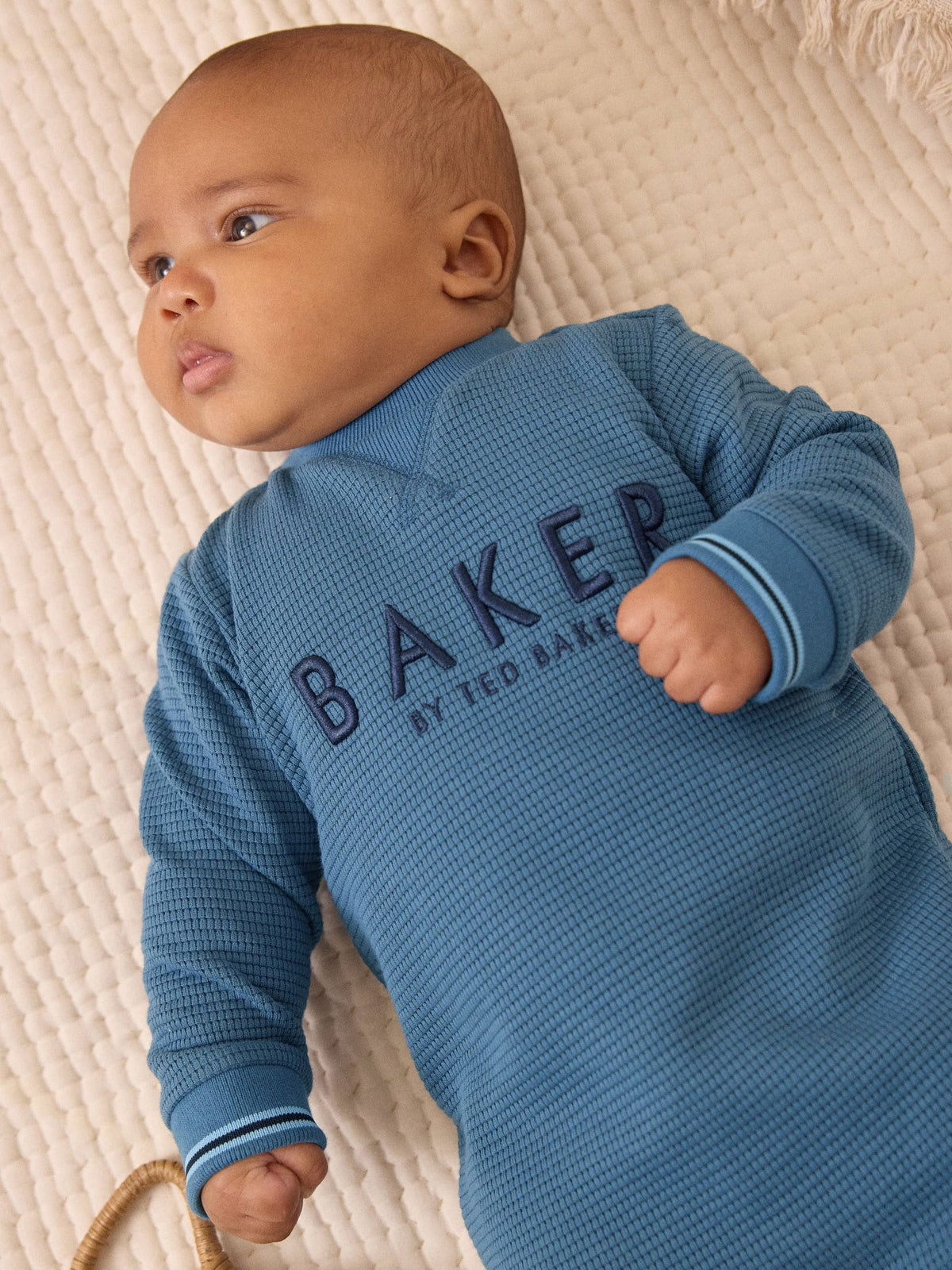 Baker by Ted Baker Textured Long Sleeve Romper