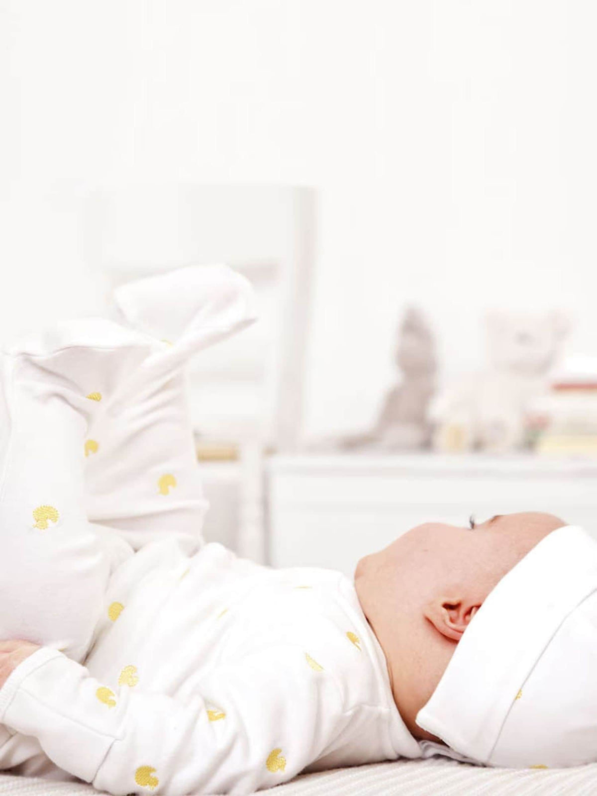 JoJo Maman Bébé Yellow Duck Cotton Duck Embroidered Sleepsuit