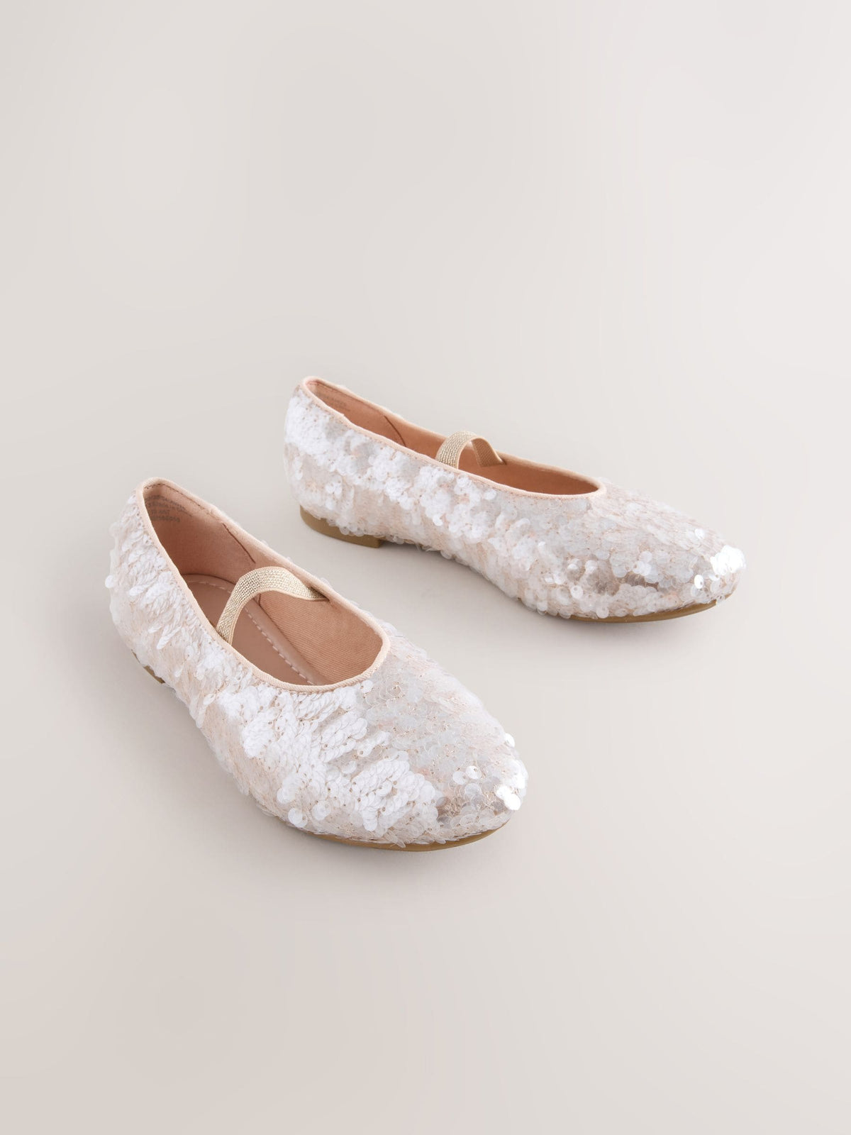 Ivory Sequin Ballet Shoes
