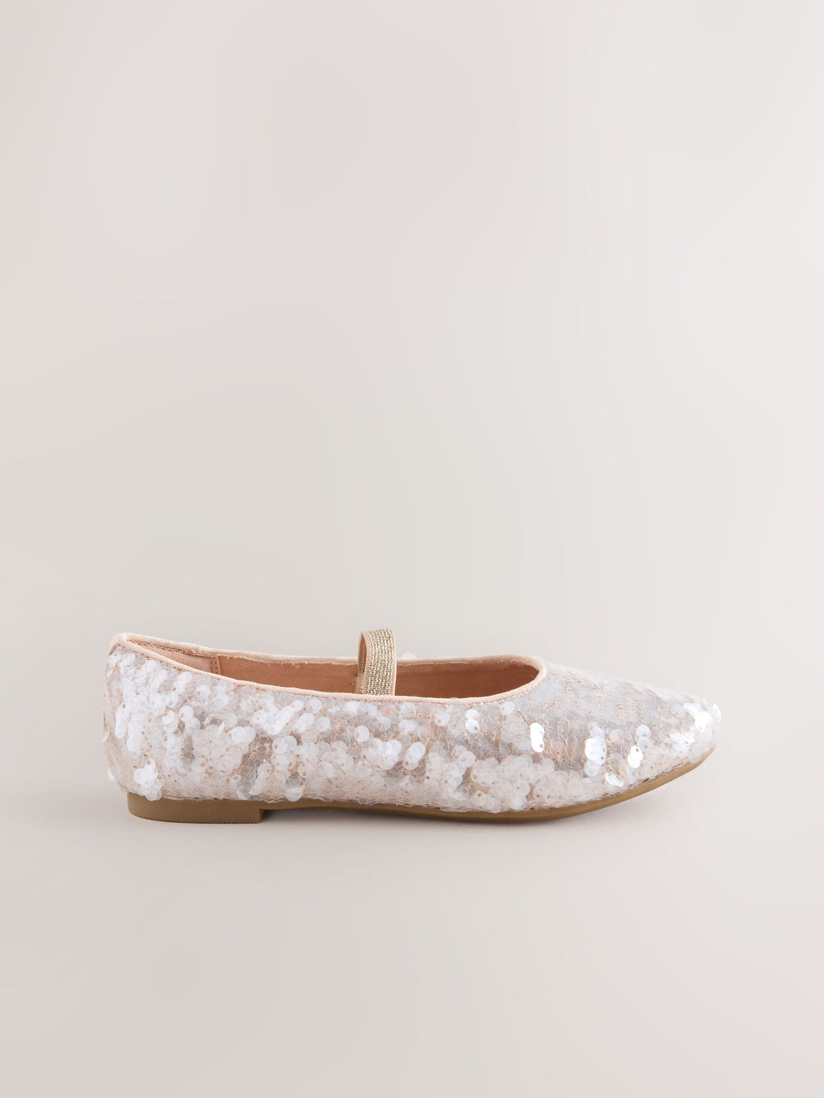 Ivory Sequin Ballet Shoes