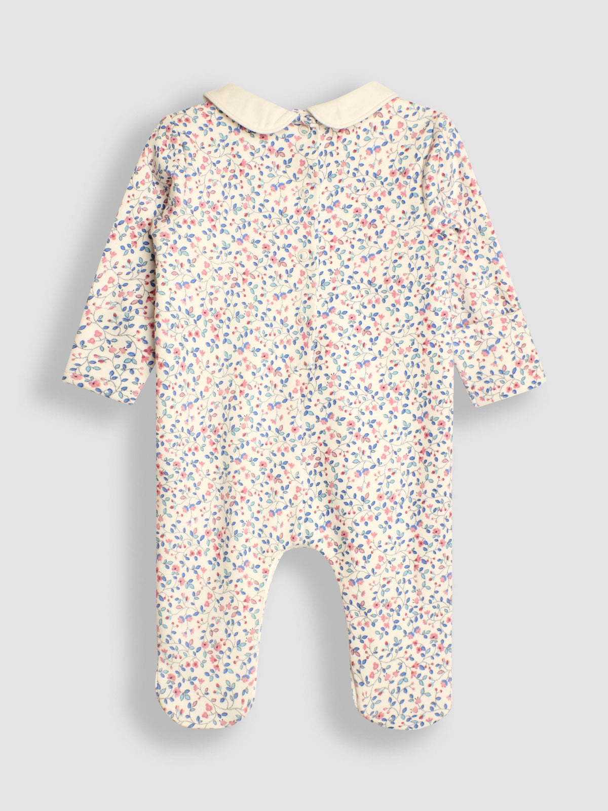 JoJo Maman Bébé Cream Pretty Smocked Sleepsuit
