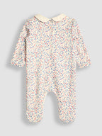 JoJo Maman Bébé Cream Pretty Smocked Sleepsuit