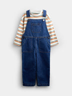 JoJo Maman Bébé Mid Wash Blue Denim Dungaree Set