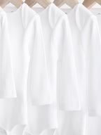 White Long Sleeve Rib Baby Bodysuits 5 Pack