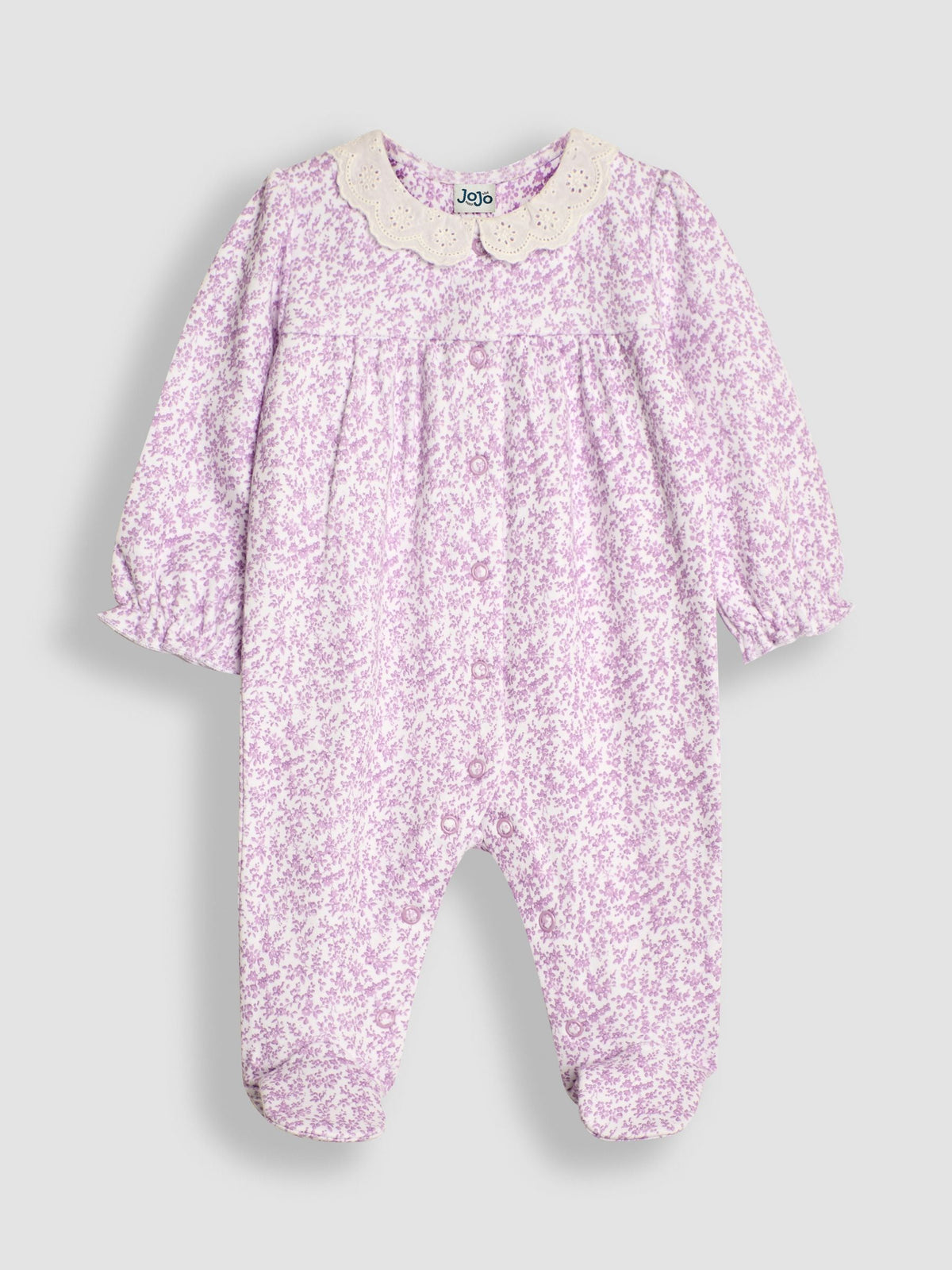 JoJo Maman Bébé Lilac Pretty Floral Sleepsuit