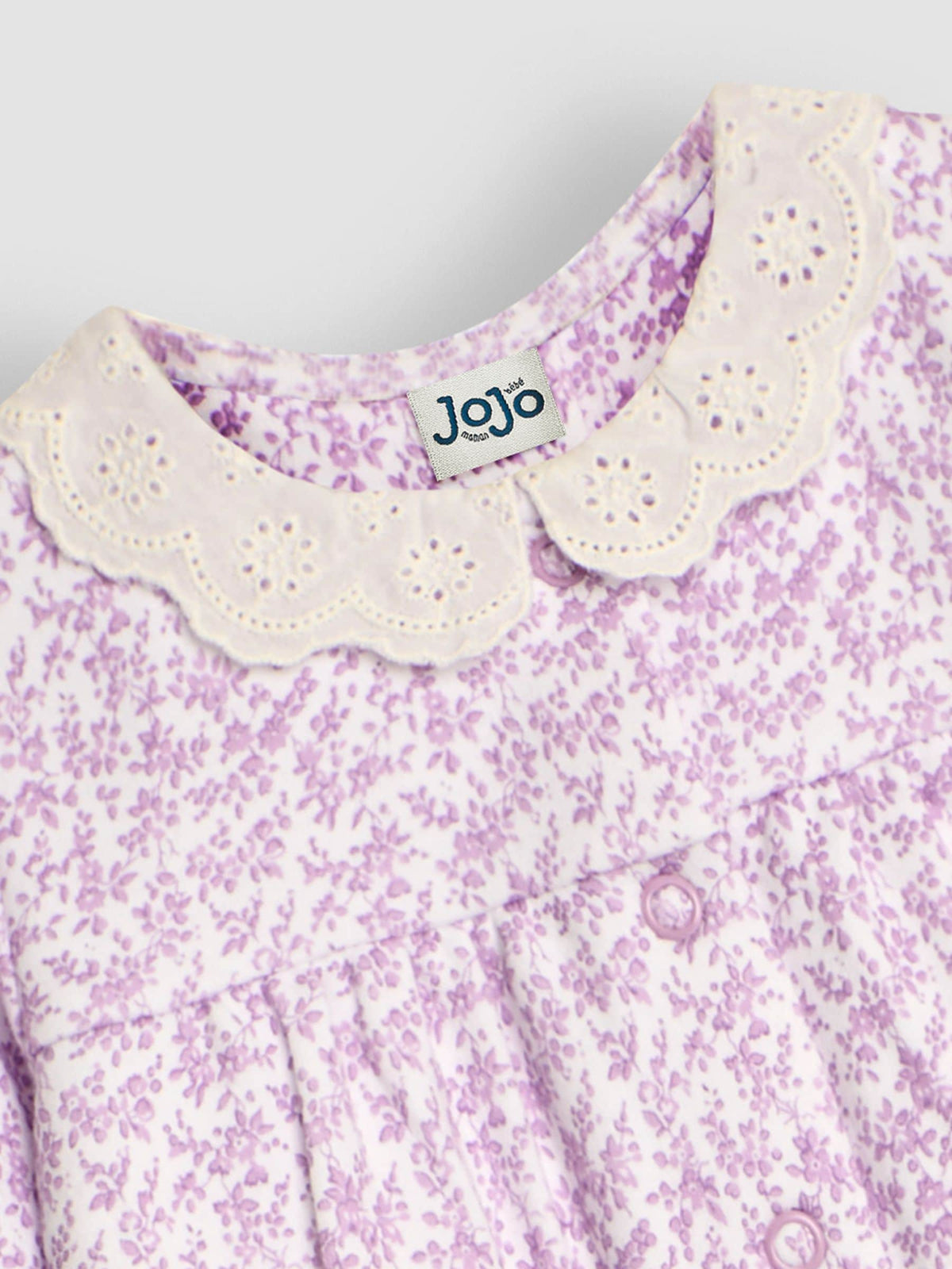 JoJo Maman Bébé Lilac Pretty Floral Sleepsuit