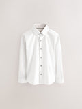 White Long Sleeves Smart Trimmed Shirt (3-16yrs)