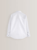 White Long Sleeves Smart Trimmed Shirt (3-16yrs)