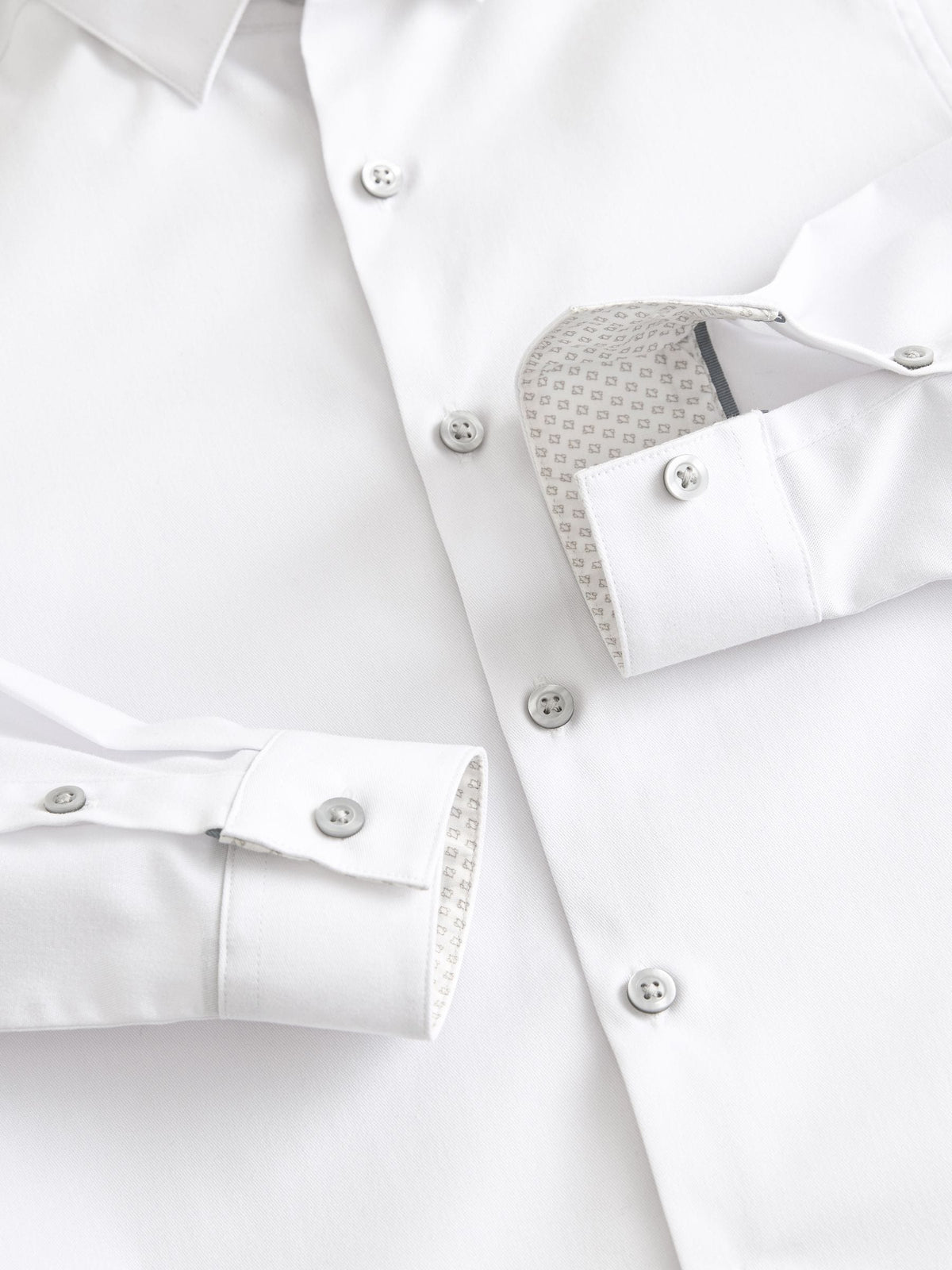 White Long Sleeves Smart Trimmed Shirt (3-16yrs)
