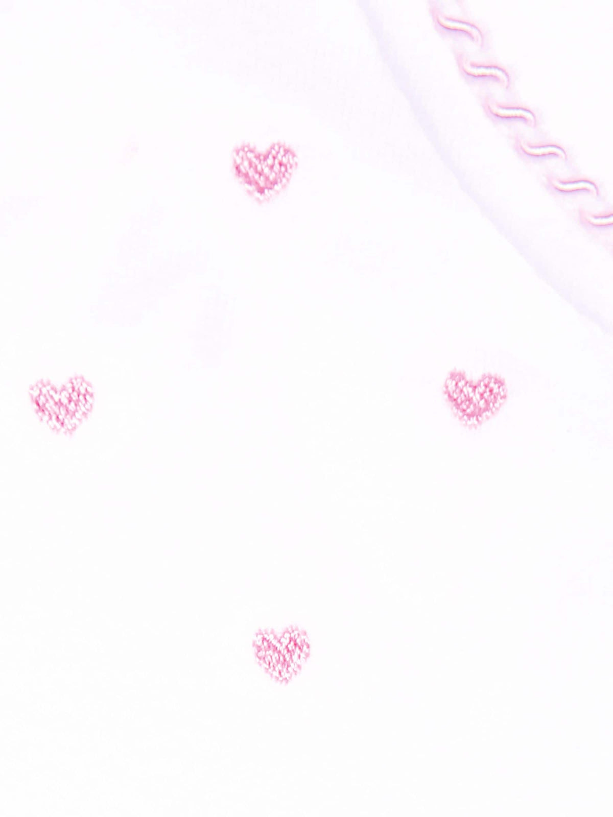 JoJo Maman Bébé Pink Heart Embroidered Cotton Baby Sleepsuit