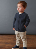 Navy Zip Up Cardigan (3mths-7yrs)