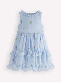 Boden Tiered Ruffle Sash Dress