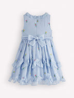 Boden Tiered Ruffle Sash Dress