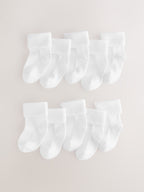 White Roll Top Baby Socks 10 Pack