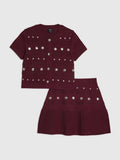 River Island Studded Top & Skirt Set