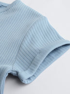 Blue Grandad Button Neck Baby Rompers 4 Pack