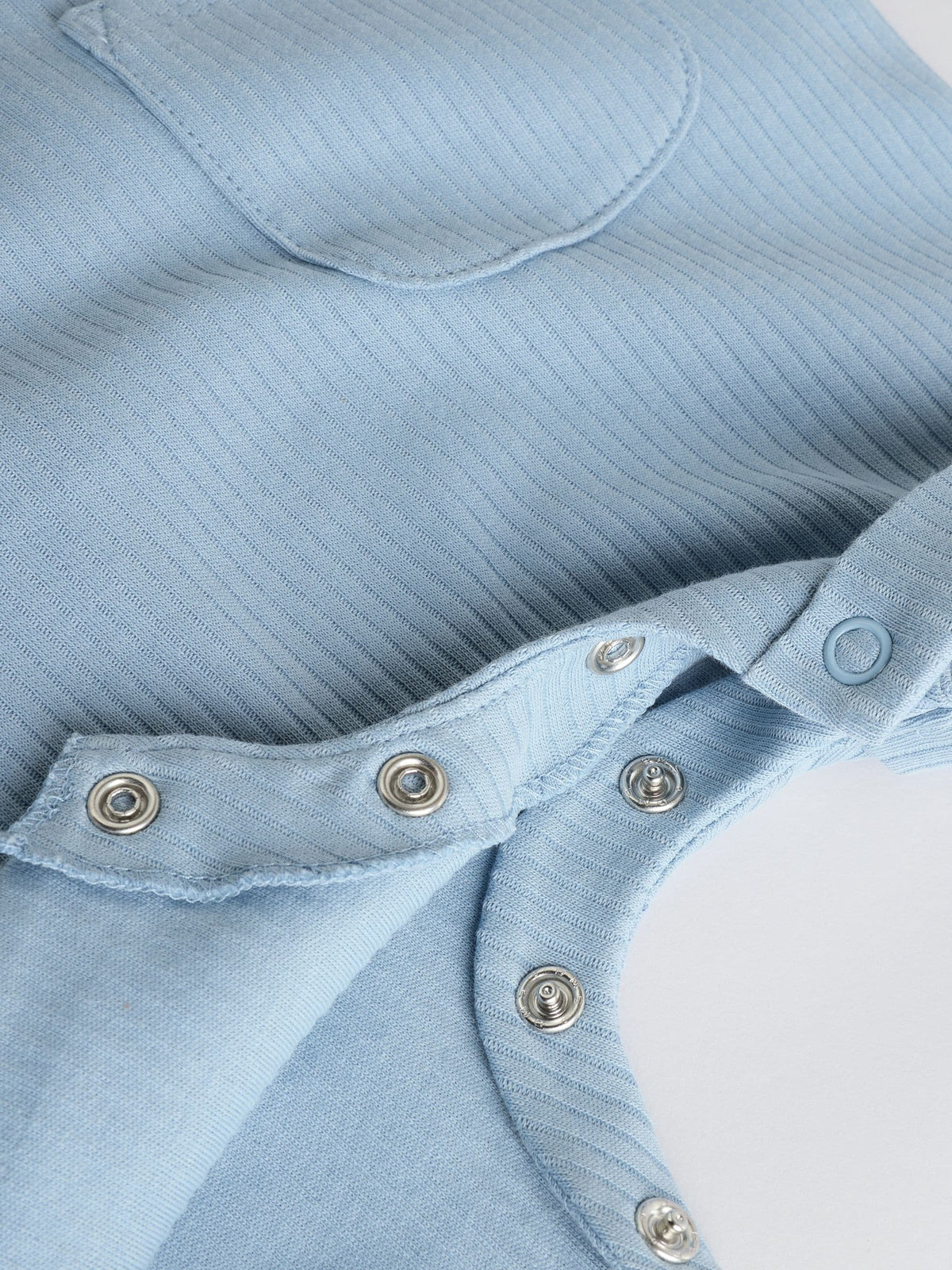 Blue Grandad Button Neck Baby Rompers 4 Pack
