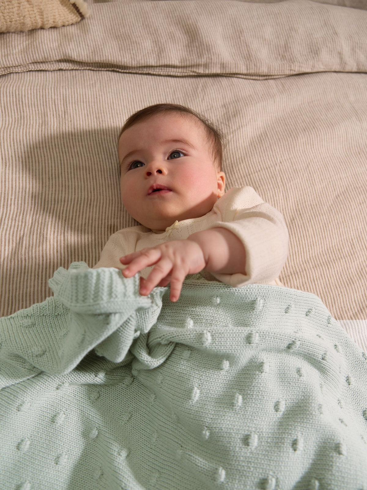 Sage Green Bobble Blanket