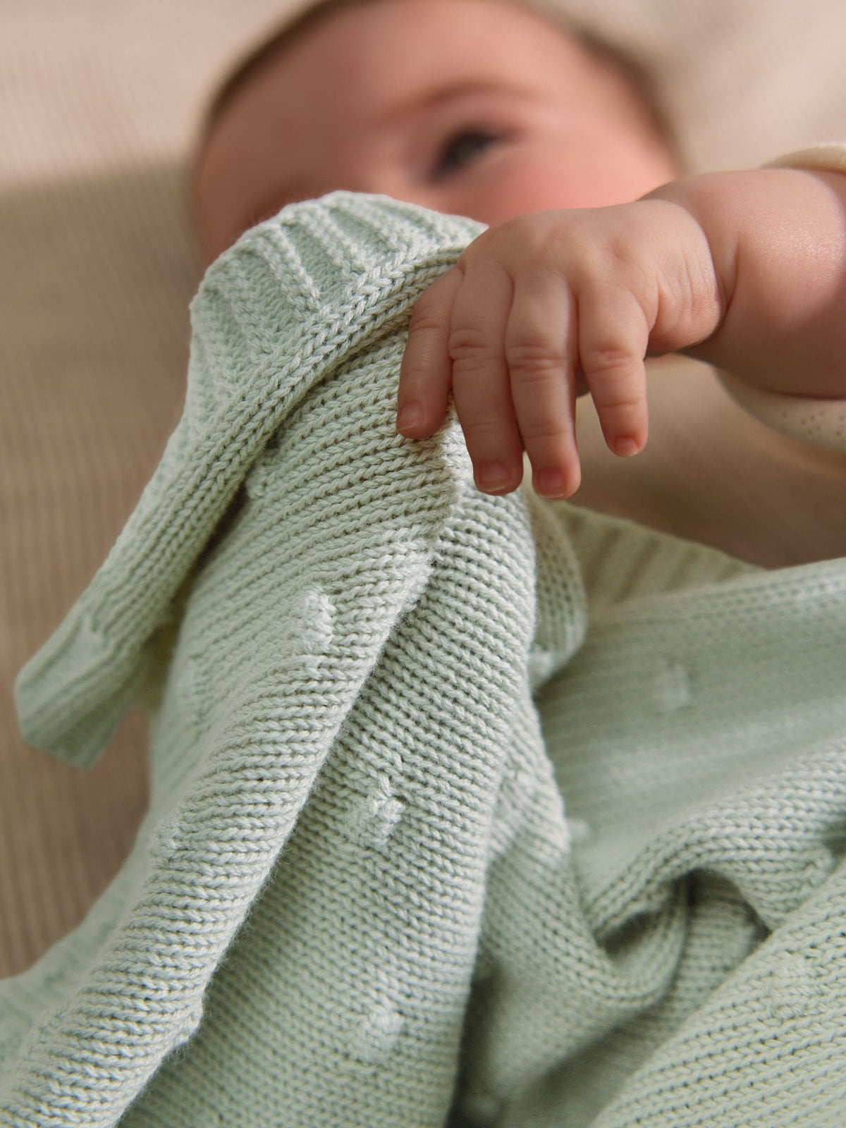 Sage Green Bobble Blanket