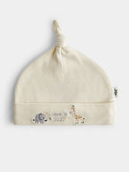 JoJo Maman Bébé Cream Safari Born in 2027 Hat & Bib Set