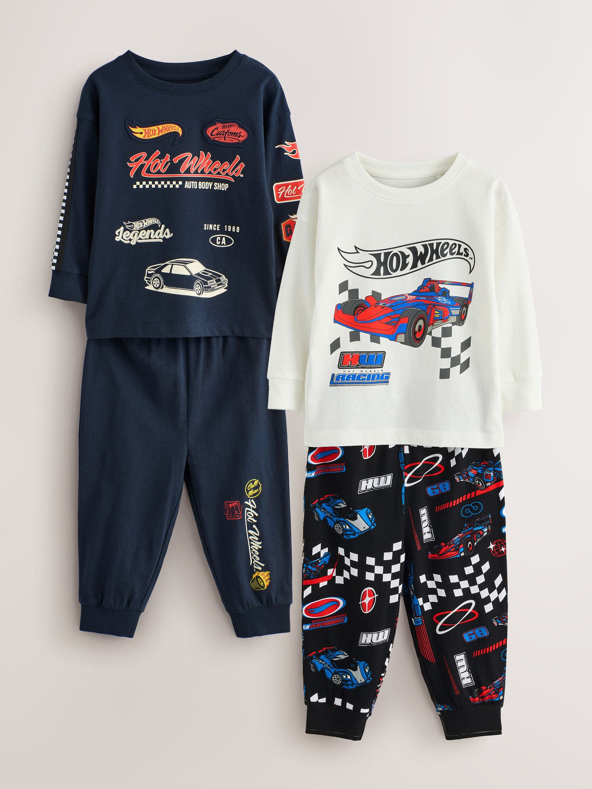 Multi Hot Wheels Snuggle Pyjamas 2 Pack (9mths-9yrs)