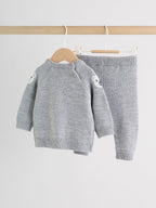 Grey Bear Knitted Top and Leggings Set (0mths-2yrs)