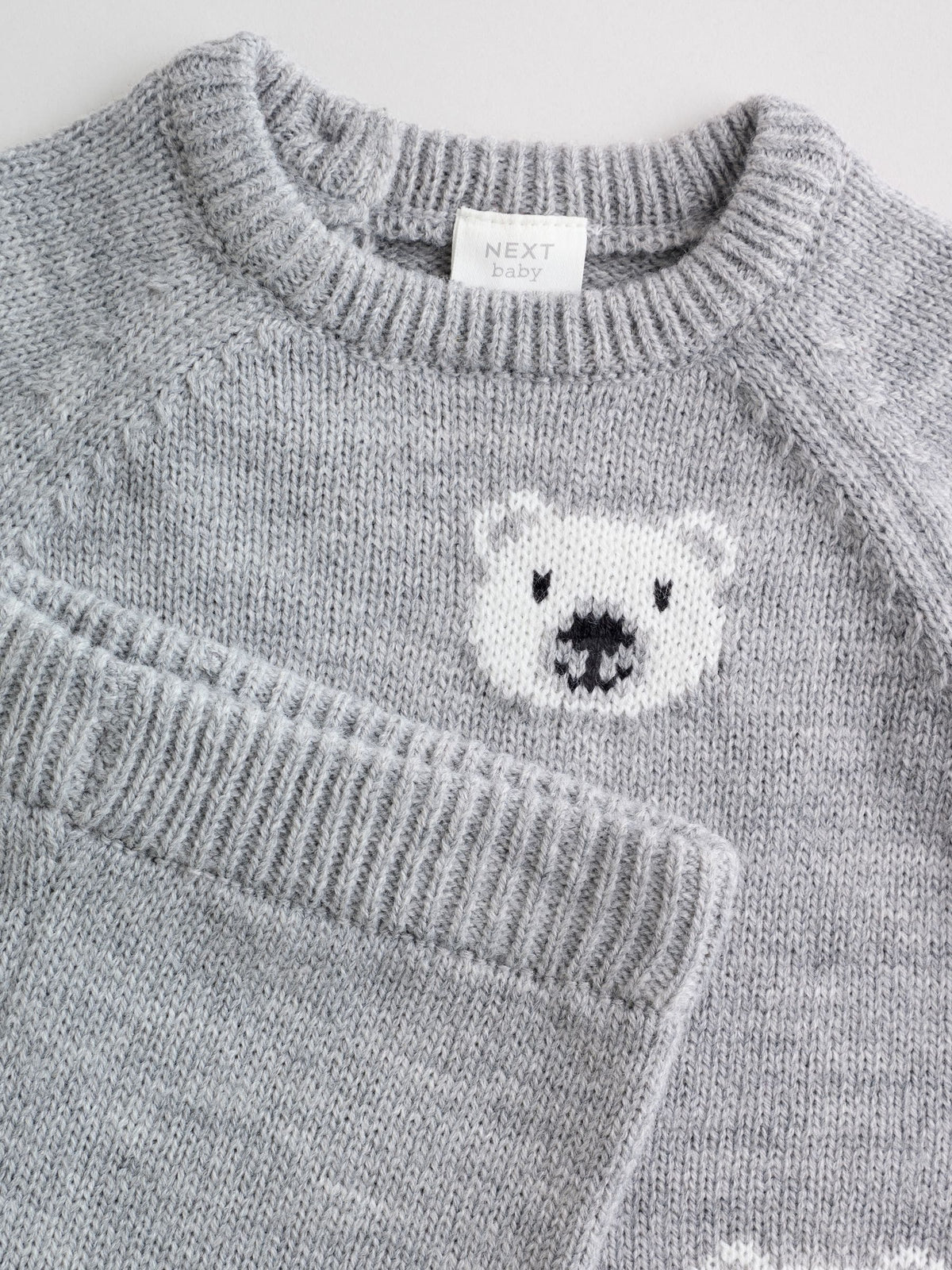 Grey Bear Knitted Top and Leggings Set (0mths-2yrs)