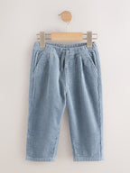 Light Blue Barrel Leg Textured Corduroy Pull On Trousers (3mths-7yrs)
