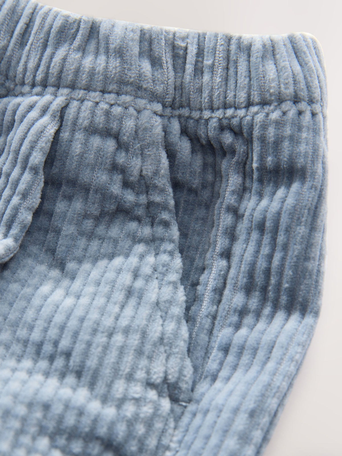 Light Blue Barrel Leg Textured Corduroy Pull On Trousers (3mths-7yrs)