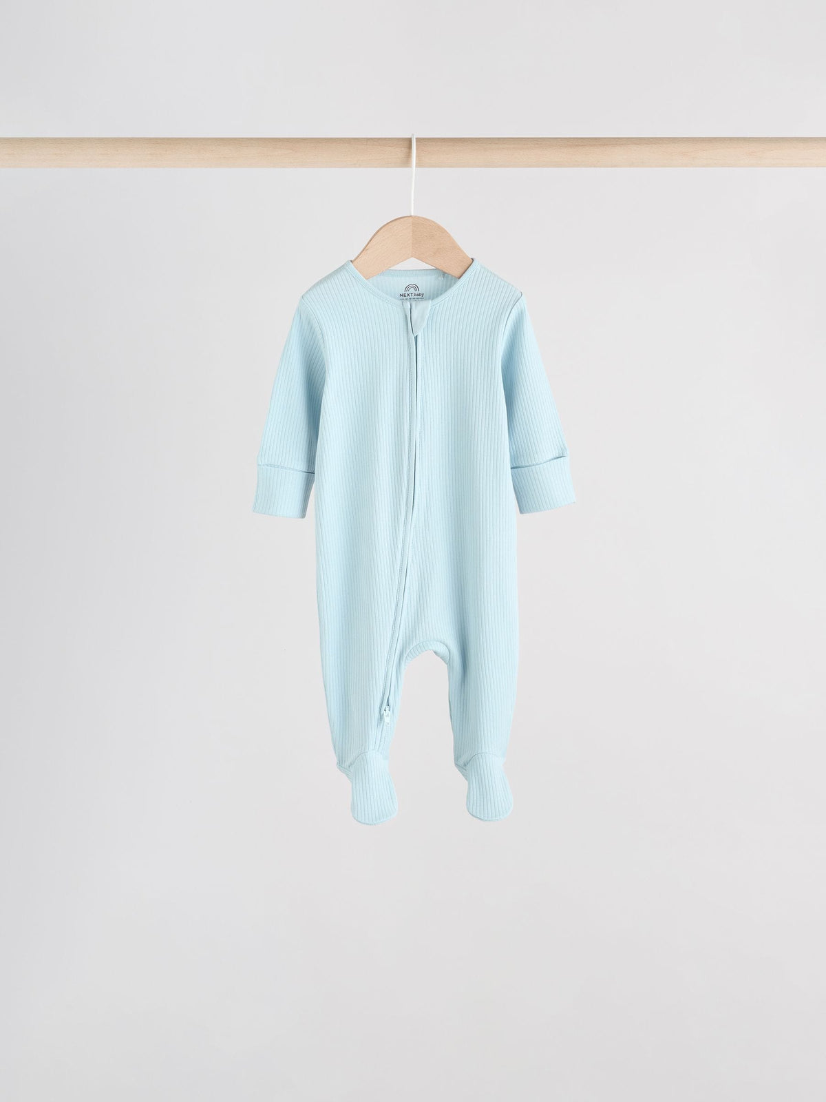 Blue 5 Pack Baby Two Way Zip Sleepsuits (0-2yrs)