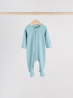 Blue 5 Pack Baby Two Way Zip Sleepsuits (0-2yrs)