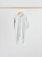 Neutral 5 Pack Two Way Zip Footed Baby Sleepsuits (0-2yrs)