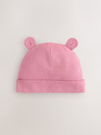 Pink 3 Pack Baby Beanies (0-18mths)