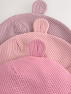 Pink 3 Pack Baby Beanies (0-18mths)