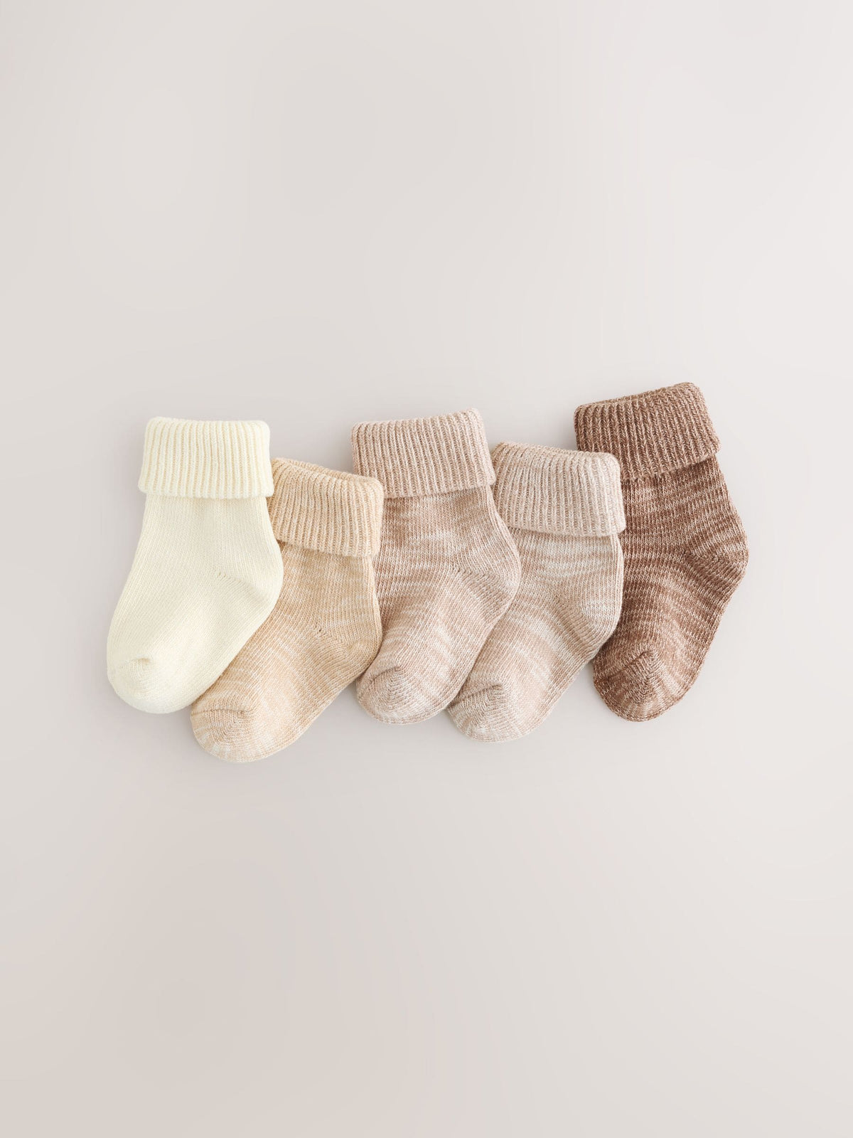 Neutral Roll Top Socks 5 Pack