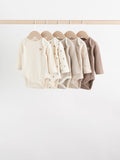 Neutral Bear Baby Long Sleeve Bodysuits 5 Pack