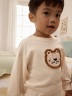 Olive Green/Stone/Ecru Animal Check Woven Bottom Pyjamas 3 Pack (9mths-12yrs)