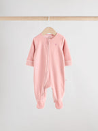 Pink Velour Baby Sleepsuits 2 Pack