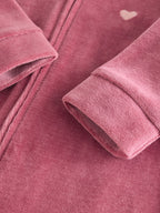 Pink Velour Baby Sleepsuits 2 Pack