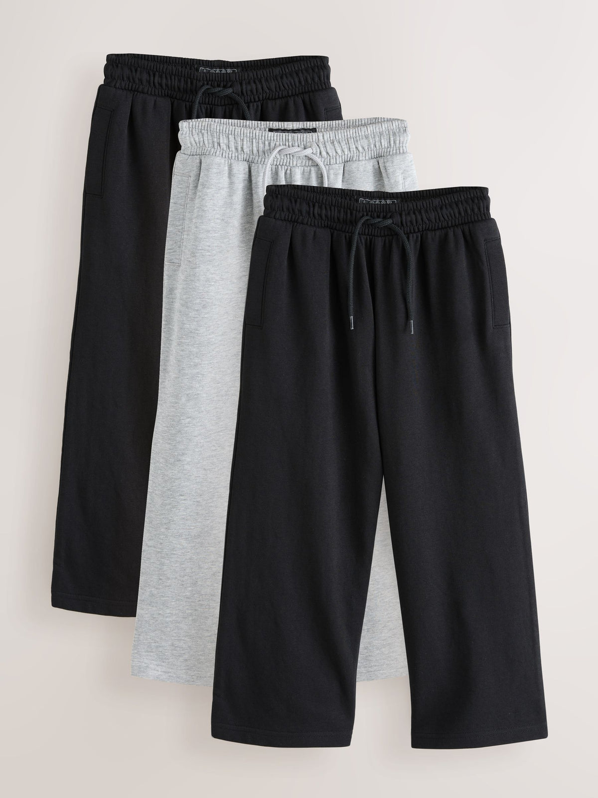Grey and Black Wide Fit Joggers 3 Pack (3-16yrs)