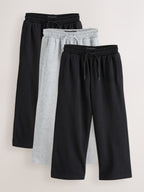 Grey and Black Wide Fit Joggers 3 Pack (3-16yrs)