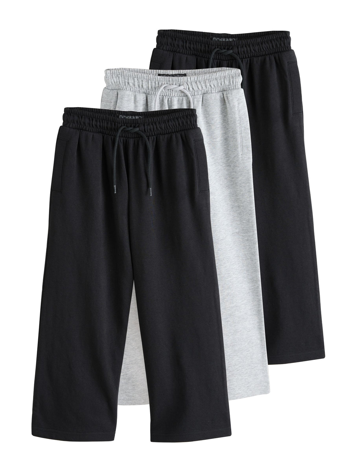 Grey and Black Wide Fit Joggers 3 Pack (3-16yrs)