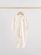 Blue Two Way Zip Baby Sleepsuits 3 Pack (0-2yrs)