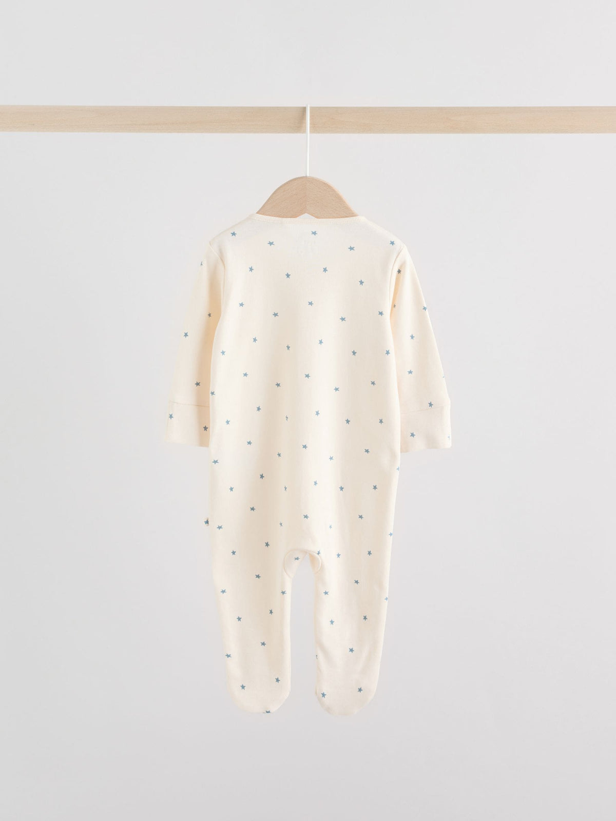 Blue Two Way Zip Baby Sleepsuits 3 Pack (0-2yrs)