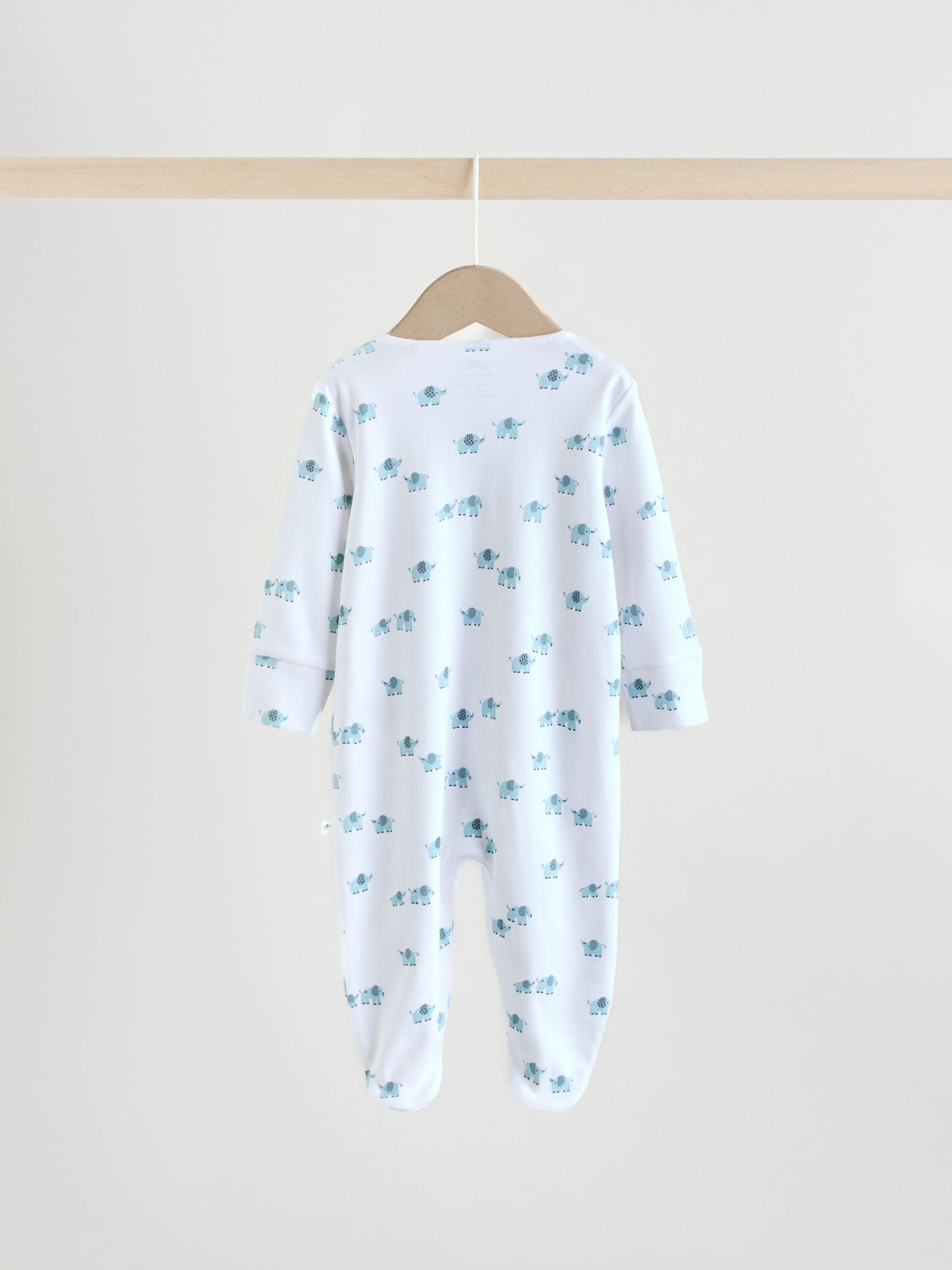 Blue Baby Linear Elephant Sleepsuits 3 Pack (0-2yrs)