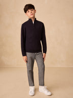 Navy Blue Quarter Zip Jumper (3-16yrs)