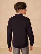 Navy Blue Quarter Zip Jumper (3-16yrs)