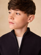 Navy Blue Quarter Zip Jumper (3-16yrs)